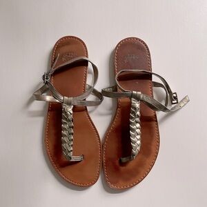 Metallic Braided Sandals